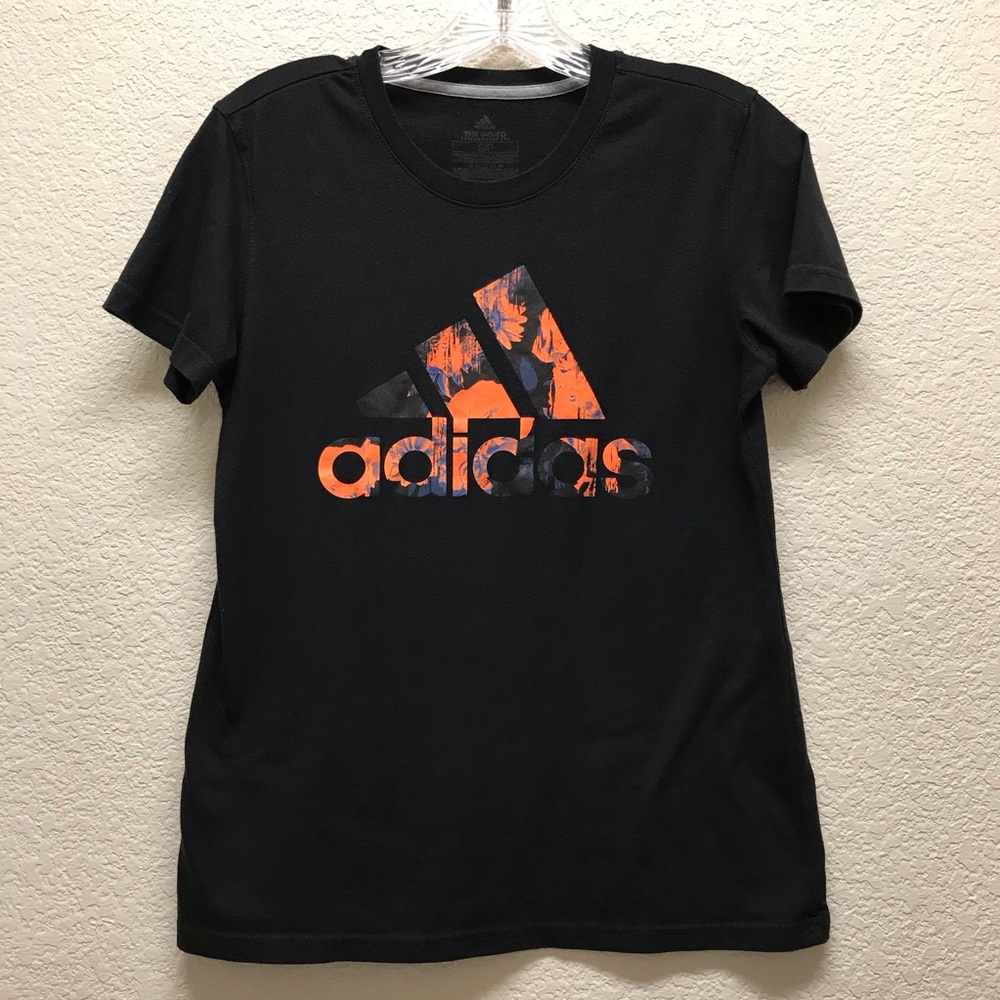 Adidas Floral Logo Basic Tee Small - image 1